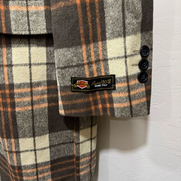 The Signature Collection Car Coat Taupe Plaid - Picture 4 of 12